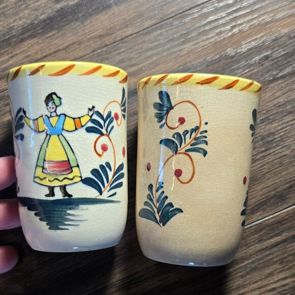 Vintage/MCM NASCO Ceramic Cups Featuring Danish Peasants (Set of Two) - Picture 5 of 12